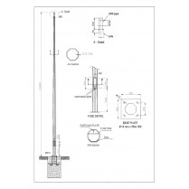Stalp de iluminat stradal H=12M octogonal cu flansa