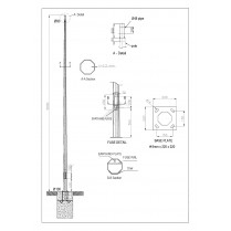 Stalp de iluminat stradal H=5M octogonal cu flansa Stalp de iluminat stradal H=5M octogonal cu flansa