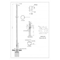 Stalp de iluminat stradal H=6M octogonal cu flansa Stalp de iluminat stradal H=6M octogonal cu flansa