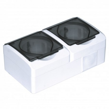 Priza dubla PT cu capac Lohuis