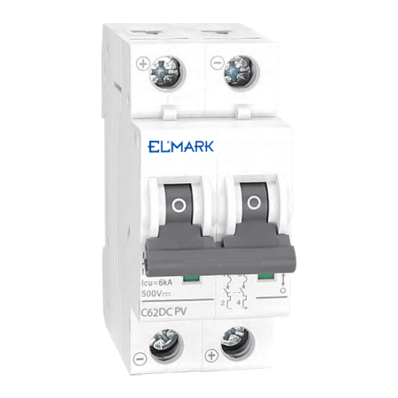 Siguranta automată curent continuu pentru sisteme fotovoltaice 2P 40A 6kA curba C 500V DC Siguranta automată curent continuu pentru sisteme fotovoltaice 2P 40A 6kA curba C 500V DC