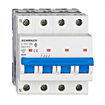 Întreruptor automat modular (MCB) AMPARO 6kA, C 10A, 3P+N
